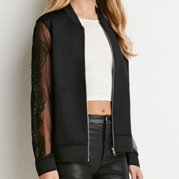 Forever 21 Embroidered lace Sleeve Jacket - Picture 4 of 9